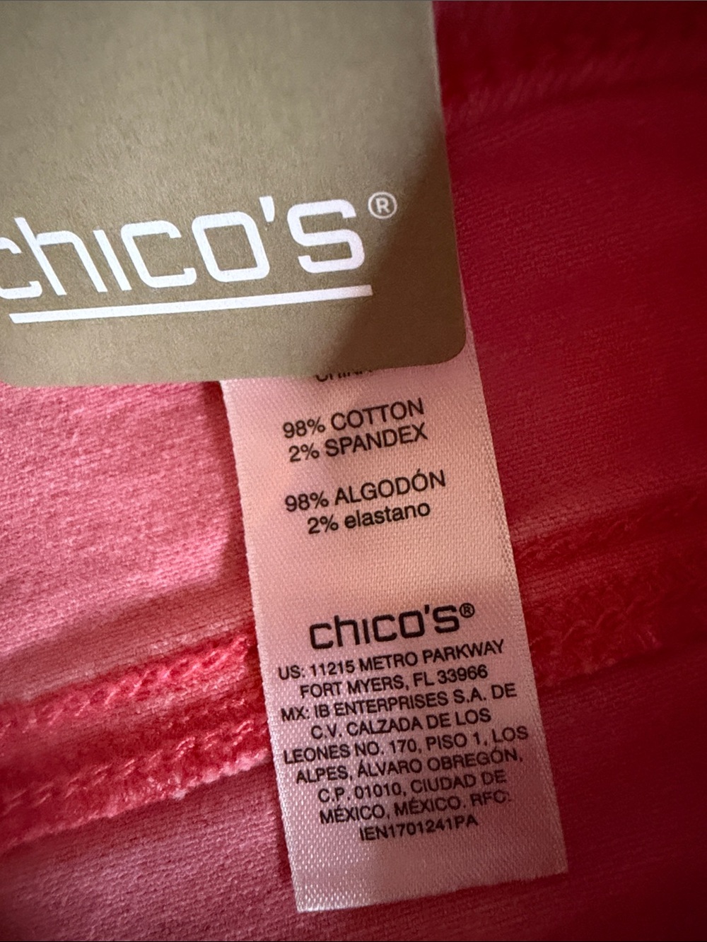 Chico's Coral Pink Cropped Straight Jeans - Picture 5 of 8
